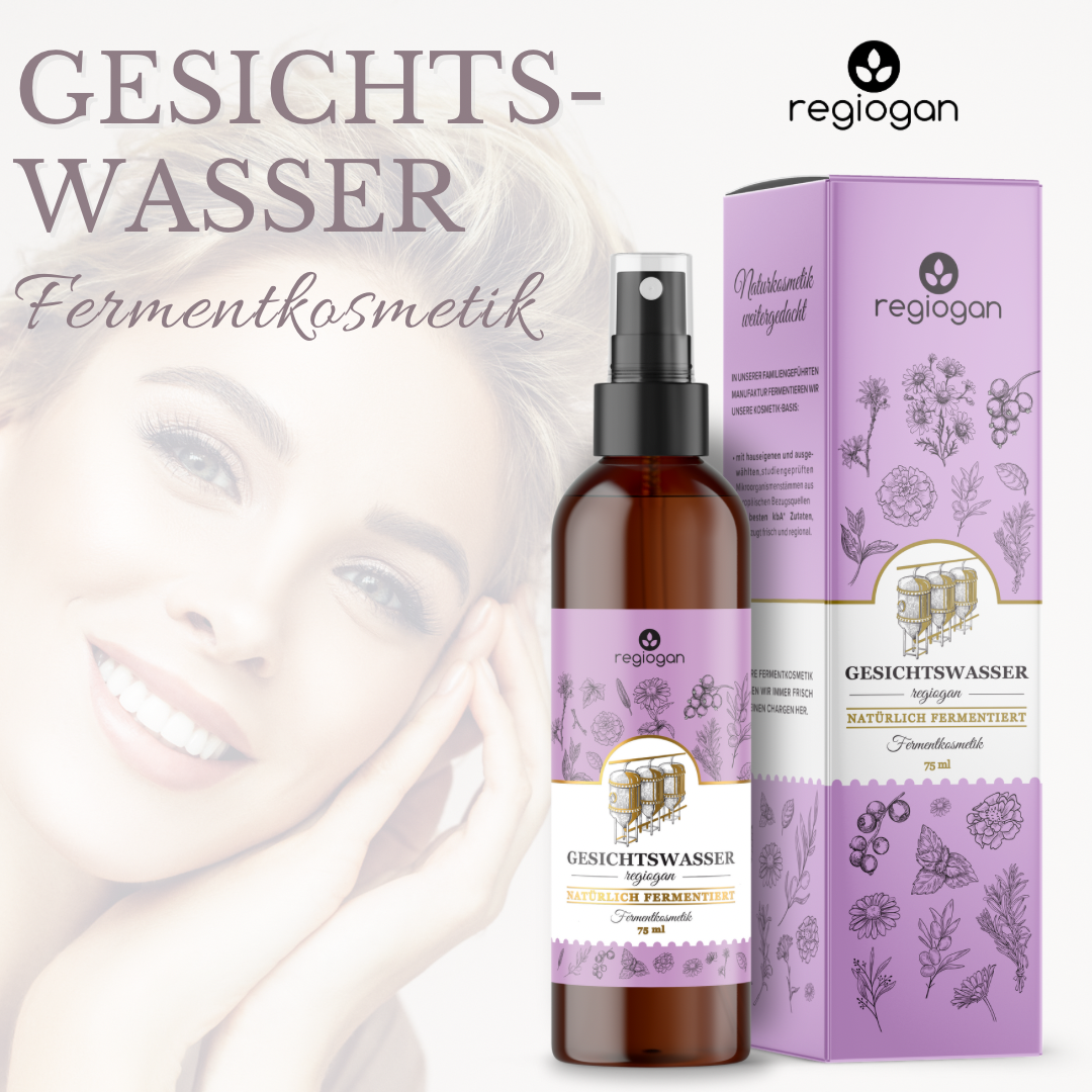 regiogan GESICHTSWASSER Fermentkosmetik, frische Naturkosmetik 75 ml